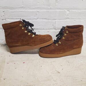 Mens vintage 70s Aspen  brown suede trail finder ankle high hiking boots